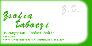 zsofia daboczi business card